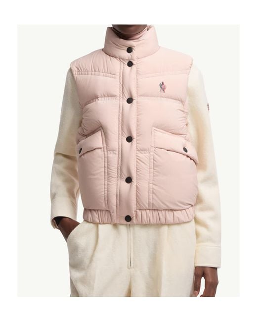 Moncler Pink Grenoble Baise Padded Gilet