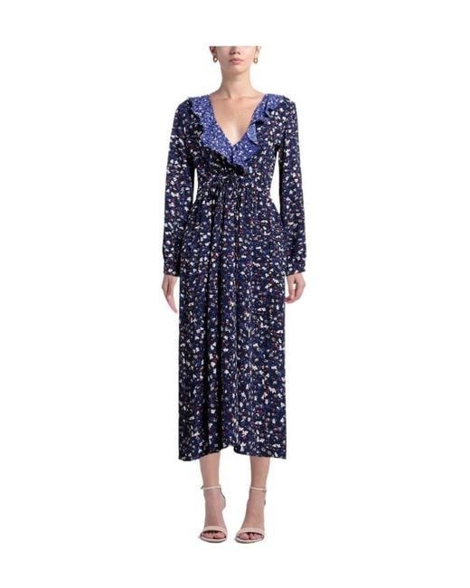 MAX&Co. Blue Floralprint Crepe Dress