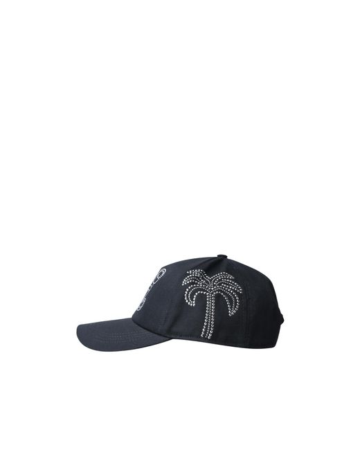 Palm Angels Blue Monogram Embellished Baseball Cap