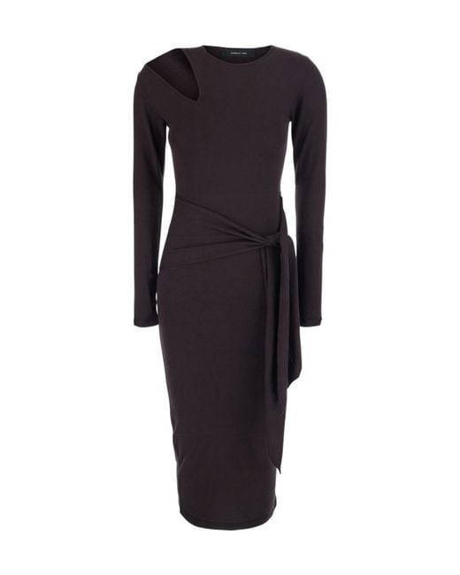 FEDERICA TOSI Blue Cutout Tie-Waist Dress