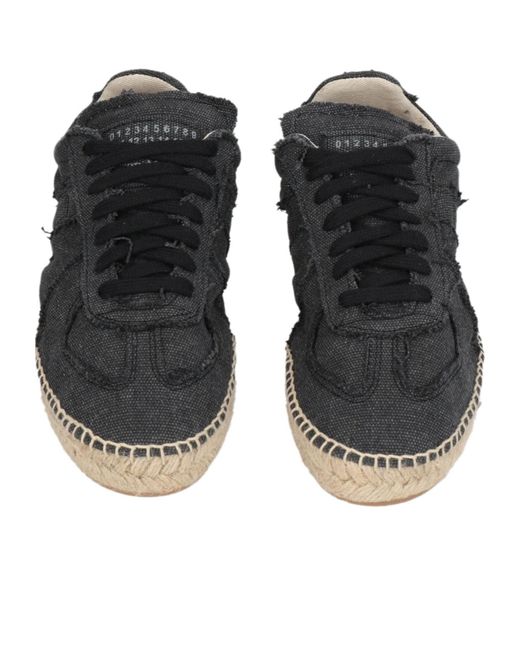 Maison Margiela Black Solid Color Canvas Platform Shoes