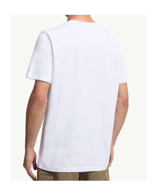 Moncler White Flocked Logo T-Shirt for men
