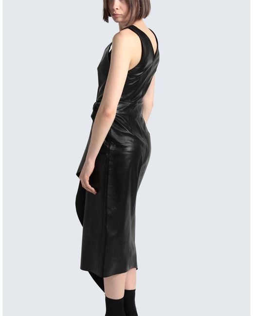 Isabel Marant Black Solid Color Sleeveless Leather Dress