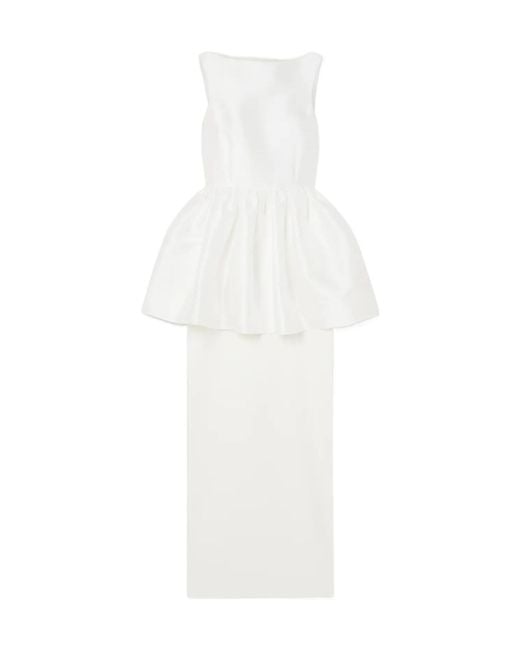 Solace London White Alda Ruffled Maxi Dress