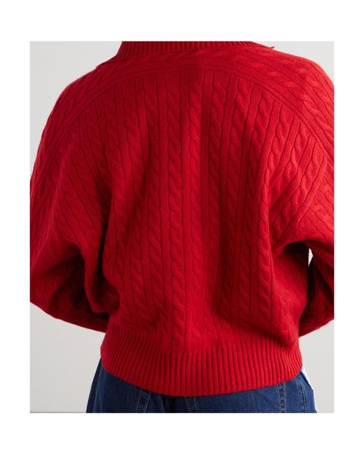 Brunello Cucinelli Red Long-Sleeved Polo Sweater