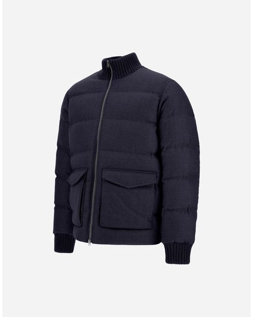 Herno Blue Long-Sleeved Down Jacket for men