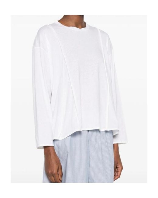 Baserange White Crew Neck Long-Sleeved T-Shirt