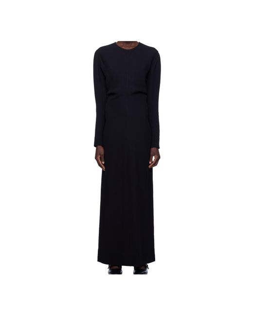 Totême Blue Totême Round Neck Slouch-Waist Maxi Dress