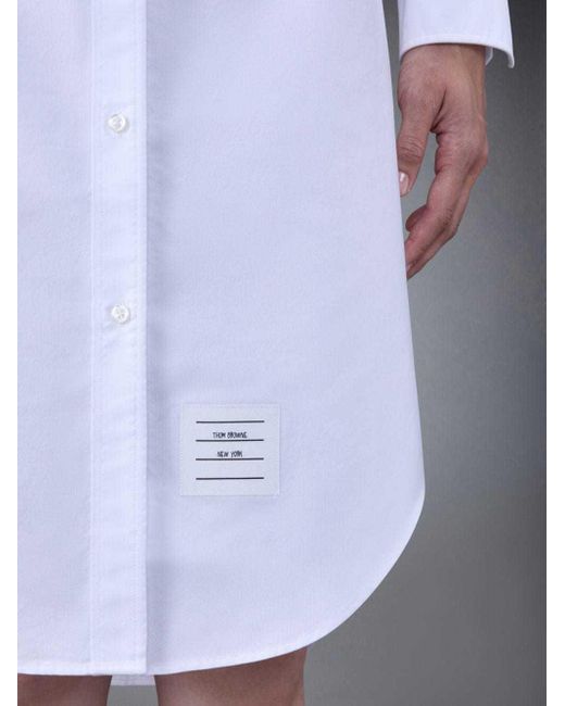 Thom Browne Blue 4-Bar Long-Sleeved Shirt Dress