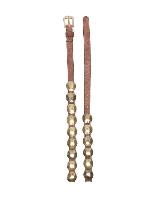 Golden Goose Deluxe Brand White Trinidad Stud Embellished Buckle Belt