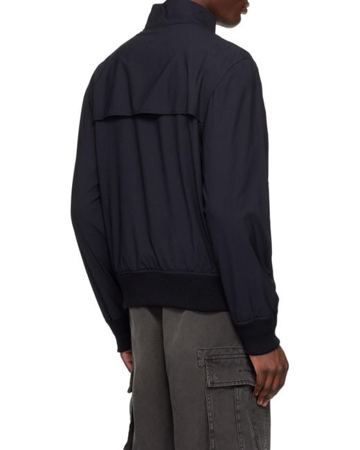 Givenchy Blue Stand Up Collar Zipped Jacket for men