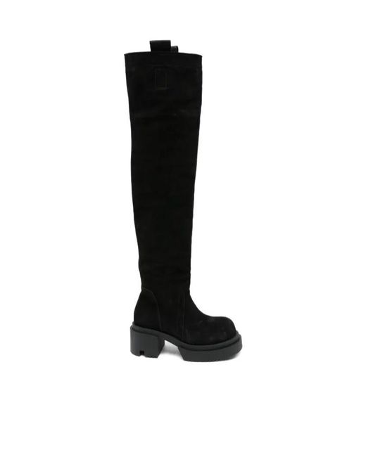 Rick Owens Black 75Mm Platform Boots