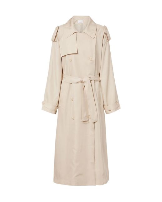 Frankie Shop Natural Veyron Ovesized Twill Trench Coat