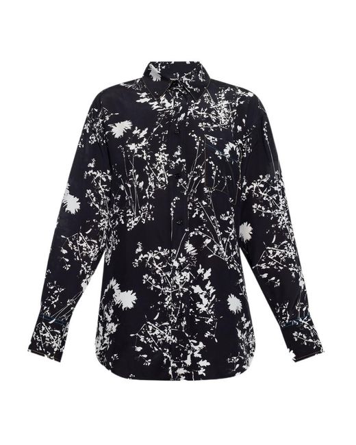 Victoria Beckham Multicolor Floral-Print Silk Shirt