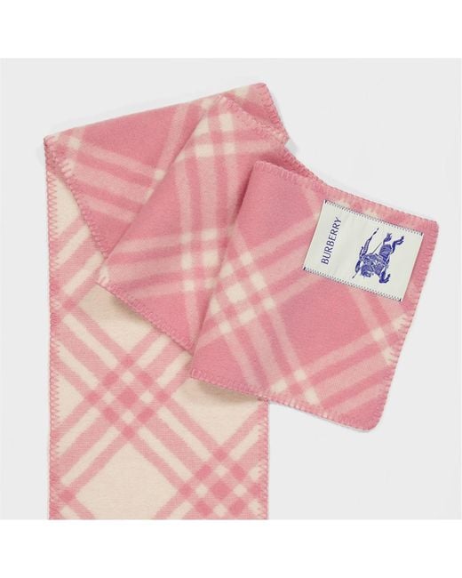 Burberry Pink Plaid Pattern Scarf for men
