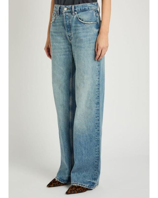 Anine Bing Blue Hugh Wide-Leg Jeans