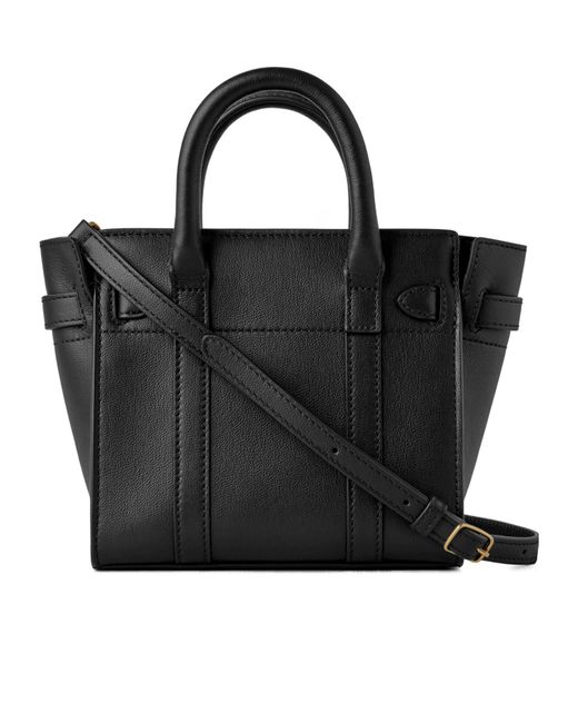 Mulberry Black Bayswater Logo Stamped Micro Crossbody Bag