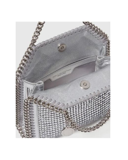 Stella McCartney Gray Falabella Chainmail Tiny Tote Bag