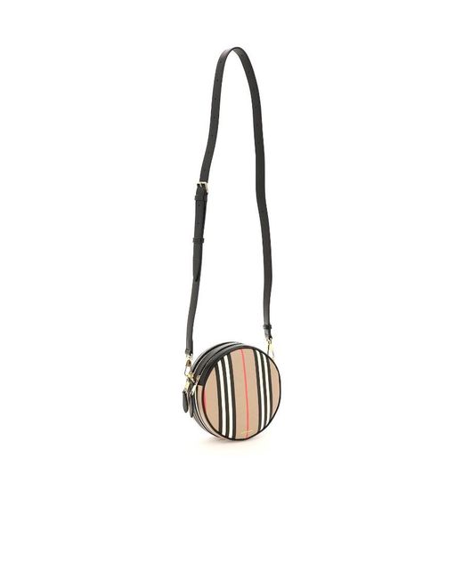 Burberry White Louise Icon Stripe Crossbody Bag