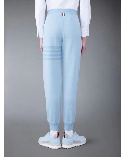 Thom Browne Blue Bar Striped Drawstring Track Pants for men