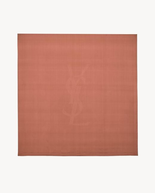 Saint Laurent Pink Cassandre Square Scarf