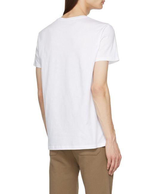Balmain White Logo Embroidered Crewneck T-Shirt for men