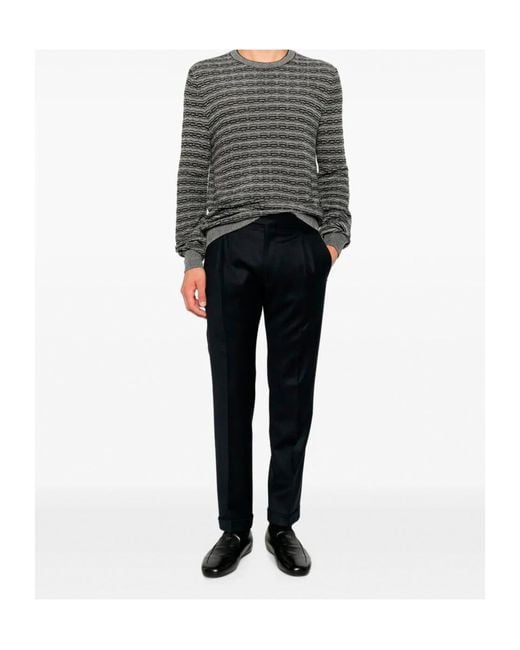 Berwich Black Pleated Trousers for men