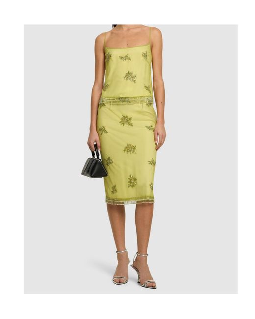 Blumarine Yellow Fringed Skirt