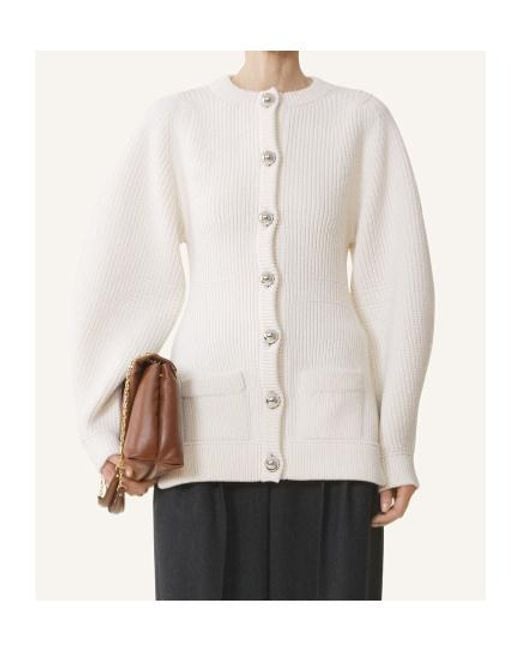 Lanvin Natural Balloon Sleeved Cardigan