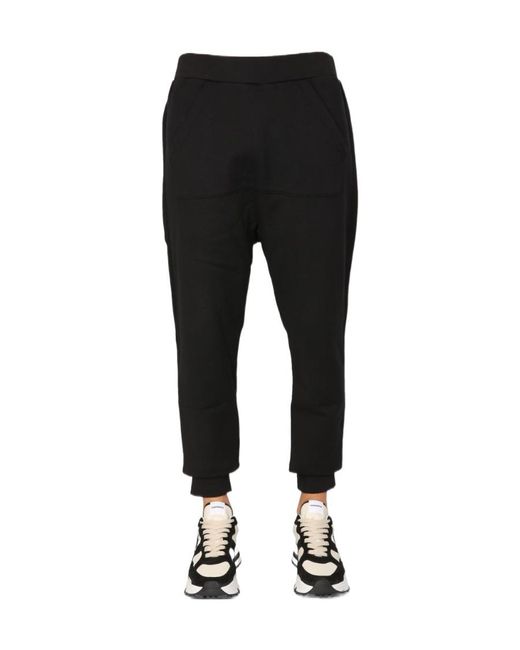 DSquared² Black Elasticated Track Pants for men