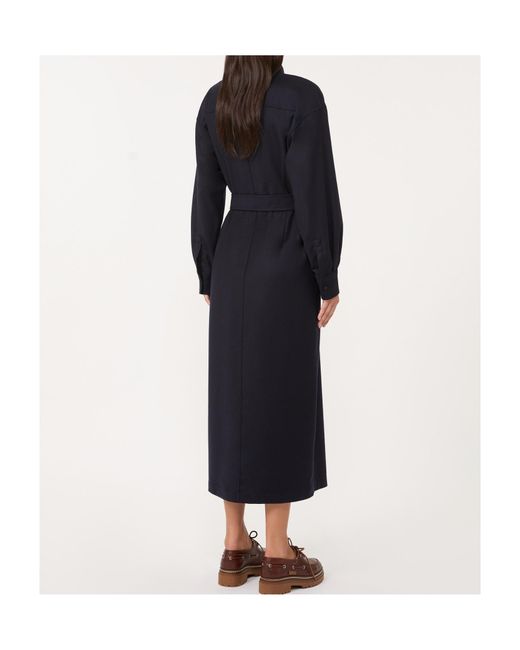 Weekend by Maxmara Blue Wool Flannel Dress