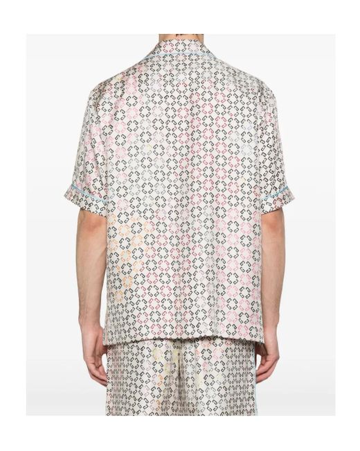 Givenchy White Monogram Short-Sleeved Shirt for men
