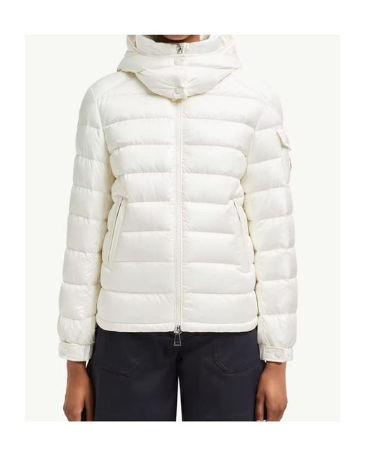 Moncler White Dalles Hooded Short Padded Jacket
