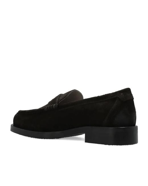 AllSaints Black Bloom Penny Loafers