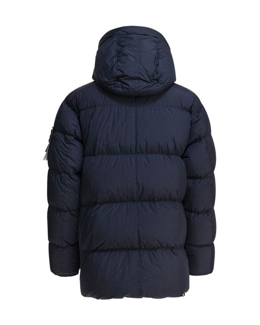 Stone Island Blue Hooded Down Parka for men