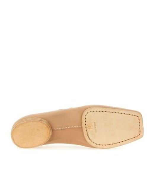 Uma Wang Natural Square-Toed Ballet Shoes