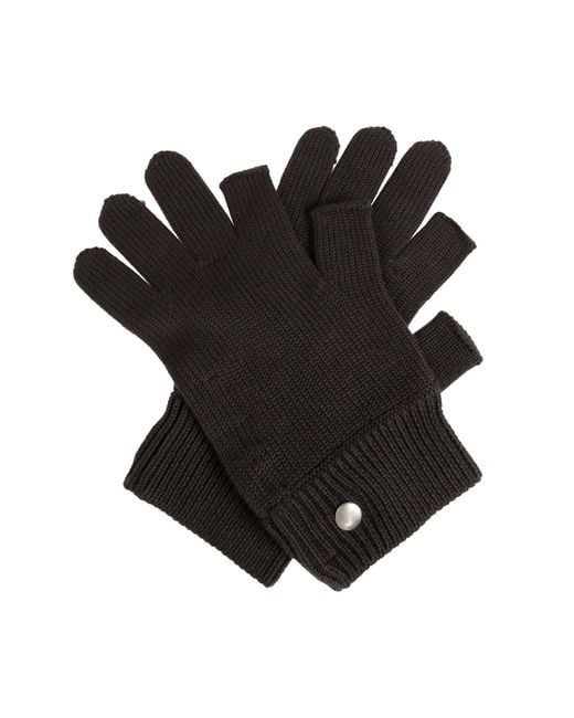 Rick Owens Black Ribbed Gloves for men