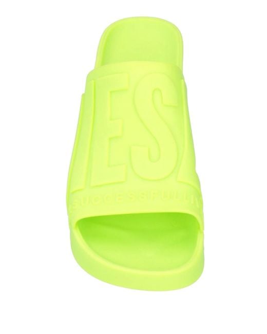 DIESEL Green Minimalist Leather Sandals