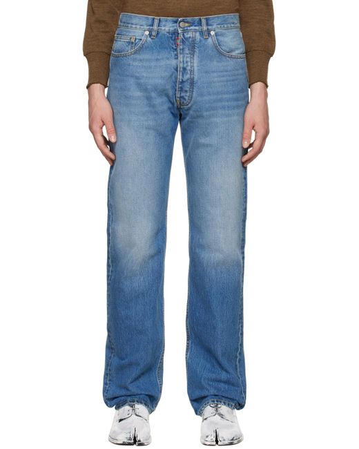 Maison Margiela Blue Straight-Leg Jeans for men