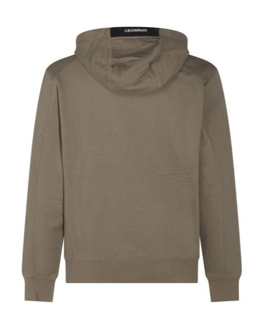 C P Company Gray Long-Sleeve Hooded Sweatshirt for men