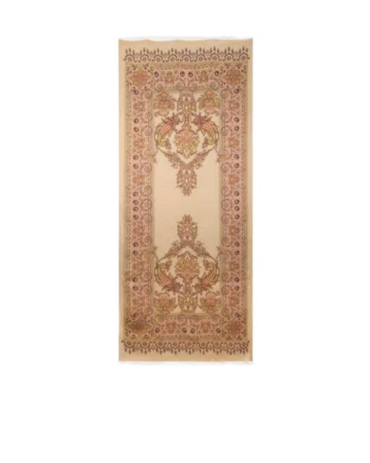 Etro White Jacquard Fringed Edge Scarf