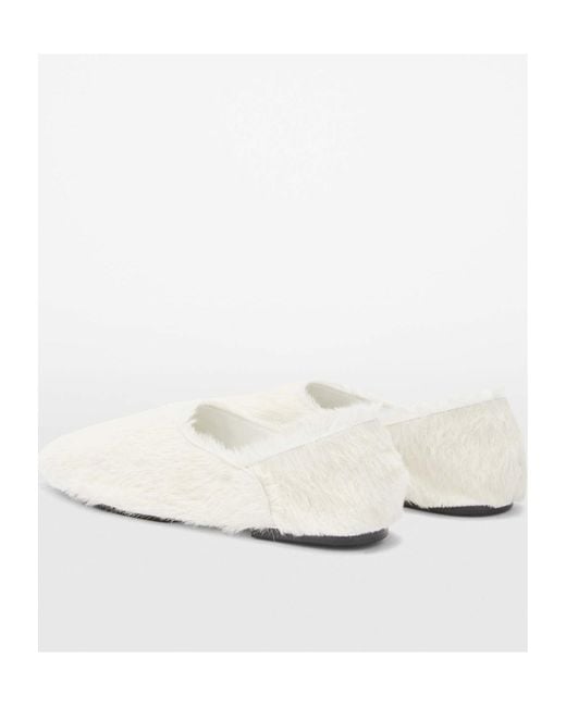 Jil Sander White Slip-On Ballerina Flats