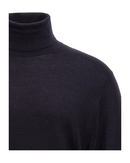 Zegna Blue Roll-Neck Knit Jumper for men