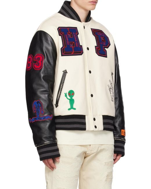 Heron Preston Multicolor Hp Patches Varsity Bomber Jacket for men