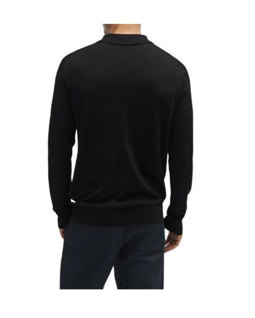Boss Black Collarless Virgin Wool-Blend Top for men