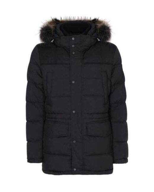 Paul & Shark Black Zippered Quilted Down Jacket for men