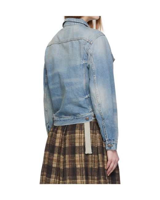 R13 Blue Wrap Denim Trucker Jacket