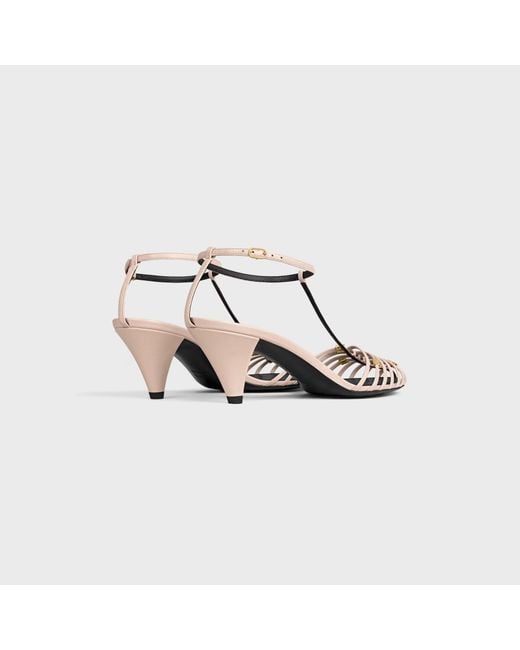 Céline Metallic Cage Heeled Sandal