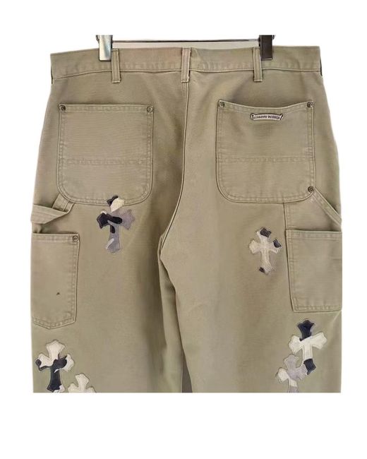 Chrome Hearts Gray Cross Casual Pants for men