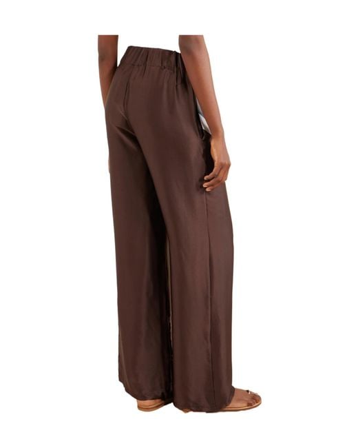Donde Esteban Multicolor Printed Silk Wide-Leg Pants